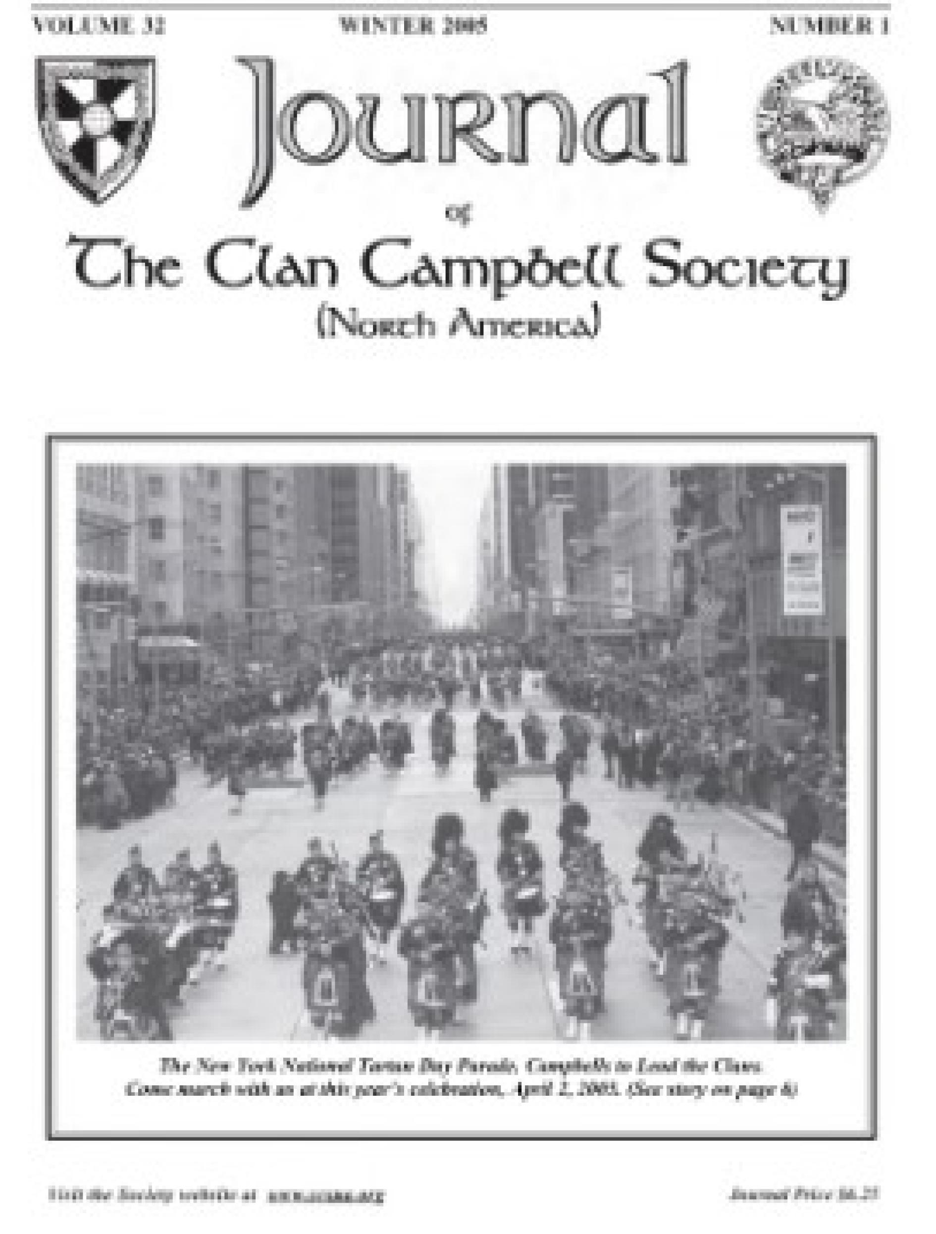 Journal of the Clan Campbell Society 2005 Winter Cover