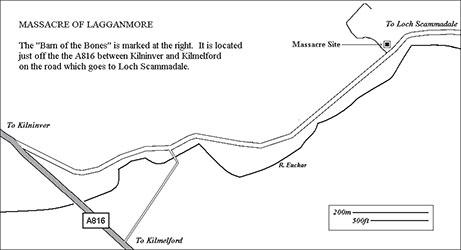Barn of Bones Massacre of Lagganmore Site Map Barn of Bones Massacre of Lagganmore Site Map