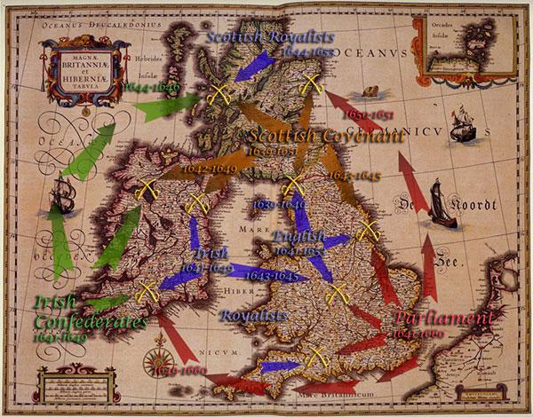 Wars of the Three Kingdoms British Civil Wars Map Wars of the Three Kingdoms British Civil Wars Map