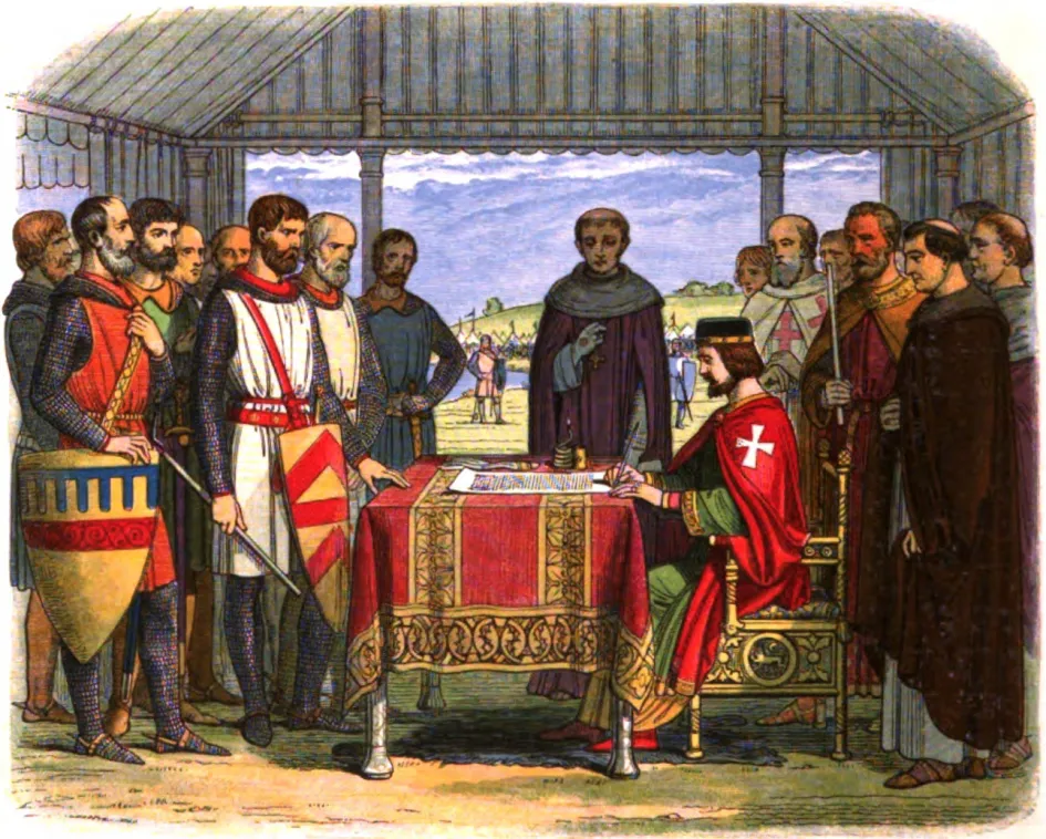 Beginning of English Governance, King John Signs Magna Carta, AD 1215